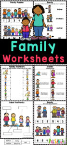 Help pre-k students learn all about their families! Grab these free printable family worksheets for preschool to make learning simple and fun. They will learn the names of different family members, make their own family tree, draw their own family, practice tracing, counting, strengthening hand muscles, and more!