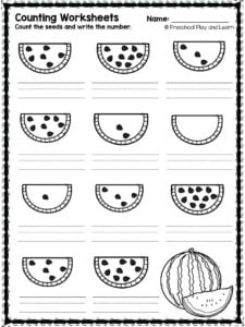 watermelon math worksheet