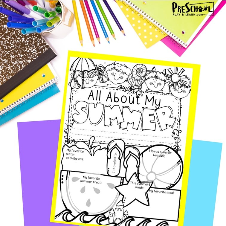 Get kids back into learning mode with the free printable "All about my summer" graphic organizer, a fun and effective way to boost their self-expression and literacy skills!
