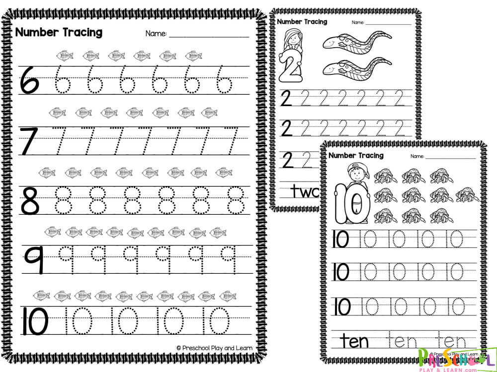 free number tracing worksheets