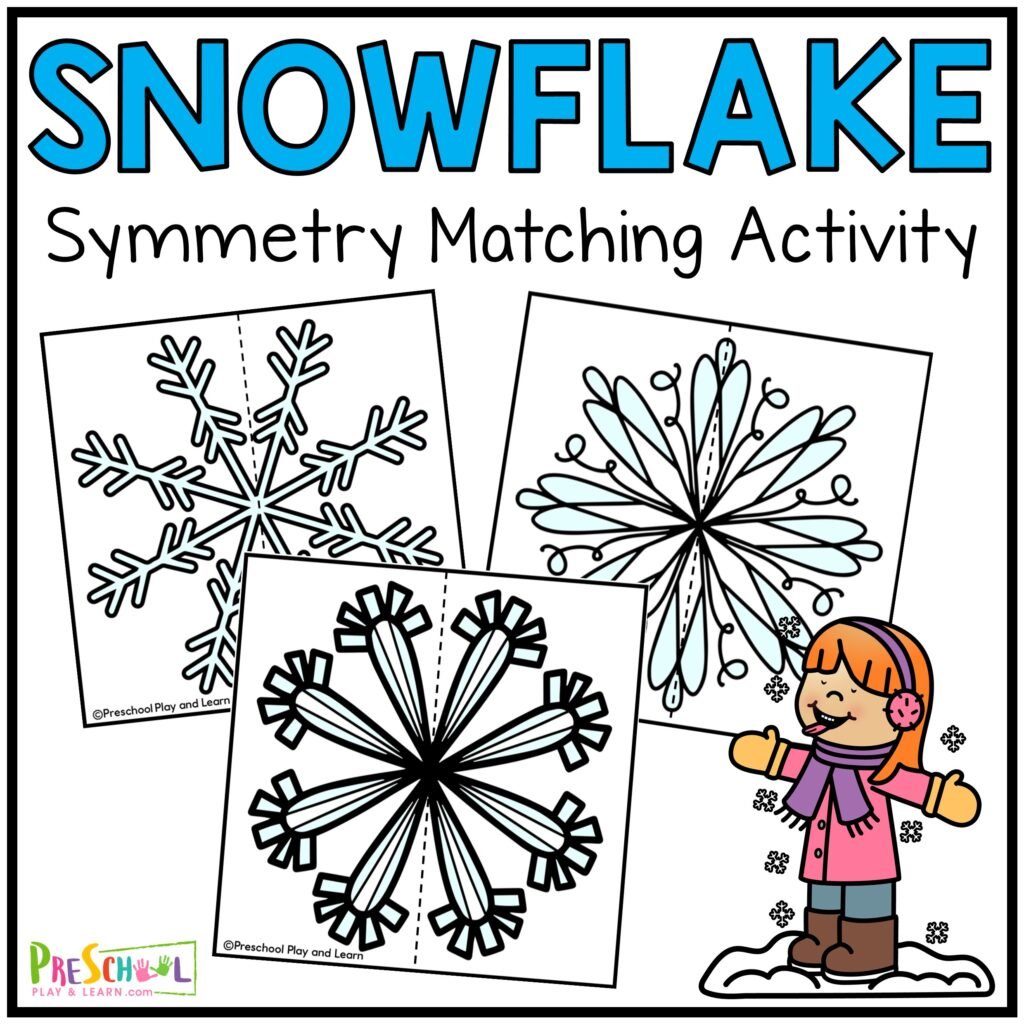 Check out our free printable Snowflake Symmetry Game - a perfect Winter Math activity for for preschool, kindergarten, & first grade.