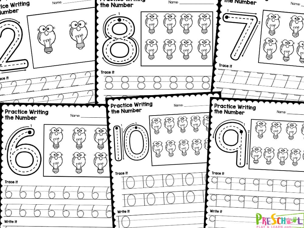 Make practicing writing numerals 1-10 a breeze and a blast with our engaging number tracing worksheets!  These free number tracing worksheets are designed specifically for preschoolers and are perfect tools to help your little ones master their numbers in a fun and interactive way. Each worksheet is filled with simple, playful design to make it engaging, but not overwhelming or distracting. Tracing worksheets not only enhance fine motor skills but also boost confidence as children see their progress with every stroke!  Whether you're a parent, teacher, or homeschooler, incorporating these tracing numbers 1-10 pages into your child’s learning routine will make learning numbers fun and effective. Just print, trace, and start learning!