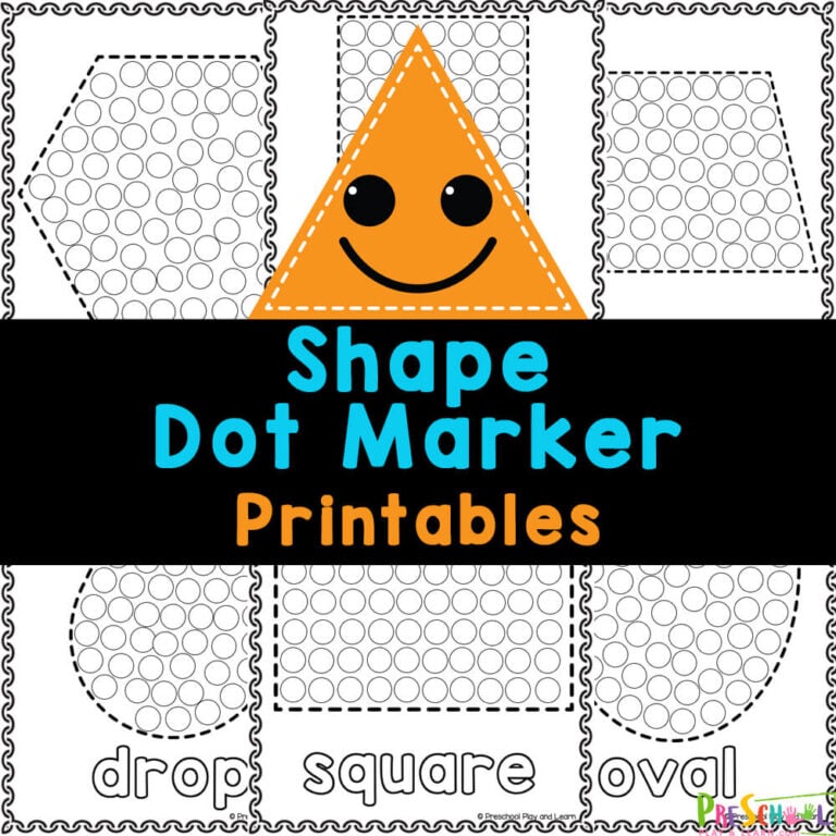 Shape Do-a-Dot Printables – Free Preschool Bingo Marker Worksheets!