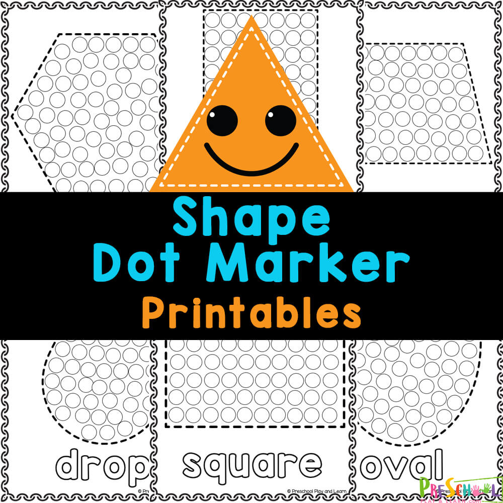 Teach preschoolers shapes with these fun and FREE do a dot printables where kids use bingo markers to create art while mastering shapes!