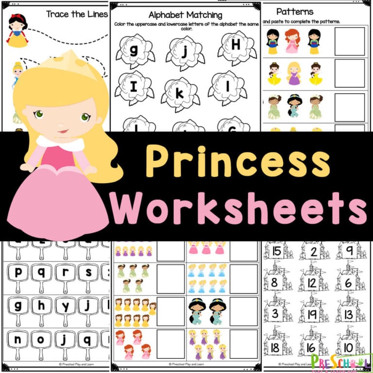 Free Printable Disney Princess Worksheets for Preschoolers