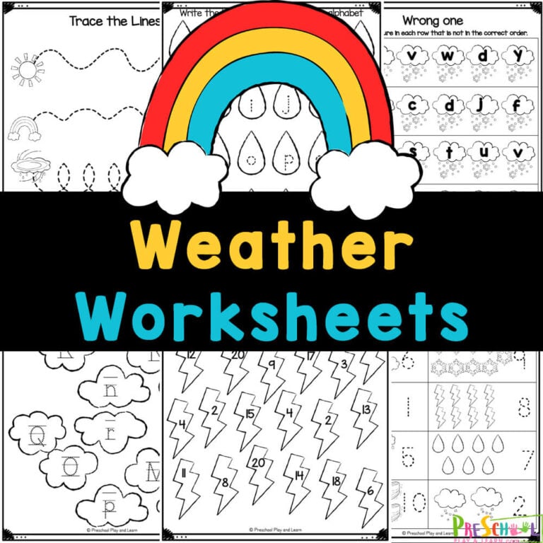 Free Printable Weather Worksheets for Preschoolers & Kindergarten