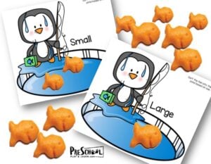 Work preschool math skills with this super cute, free printable, penguin sorting by size activity! Fun way to work on big medium small.