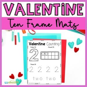 Download these fun Valentine's Day worksheets to help preschool and kindergarten kids practice counting to 10 this February!