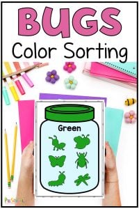 Ready to work on color recognition with a fun spring activity for kids? This super cute bug color sorting activities is a great way to engage preschool, pre-k, annd kindergarten children in learning colors! Use this bug activities for preschoolers for an insect theme or springtime theme. Simply download the free printable colour sorting activity and you are ready to play and learn!