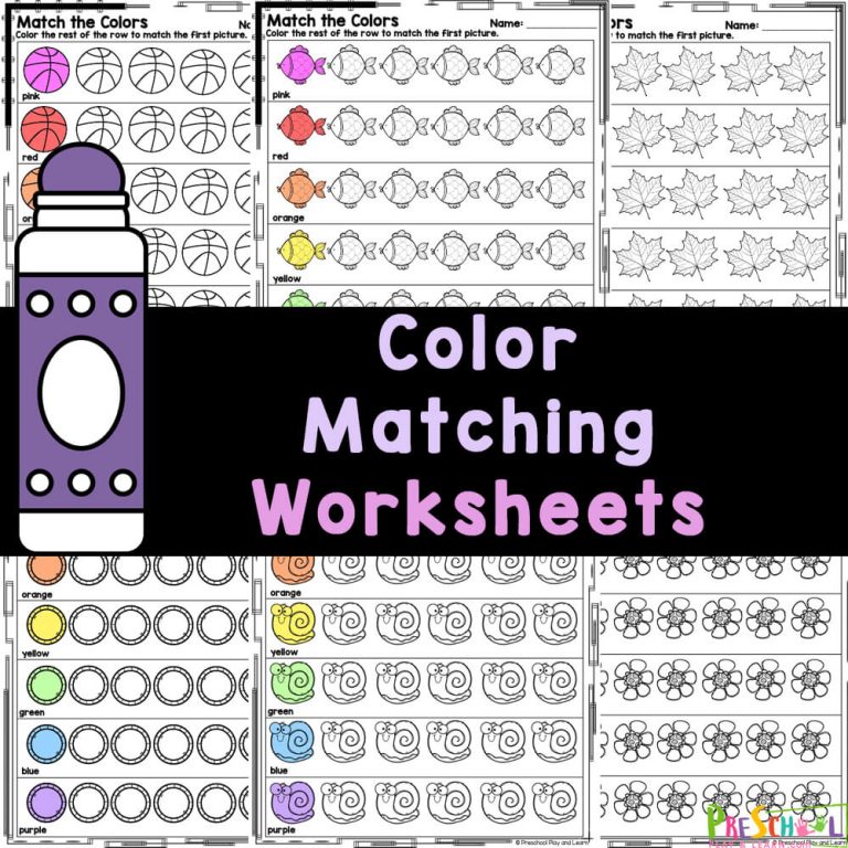 Color Matching Worksheets for Preschool