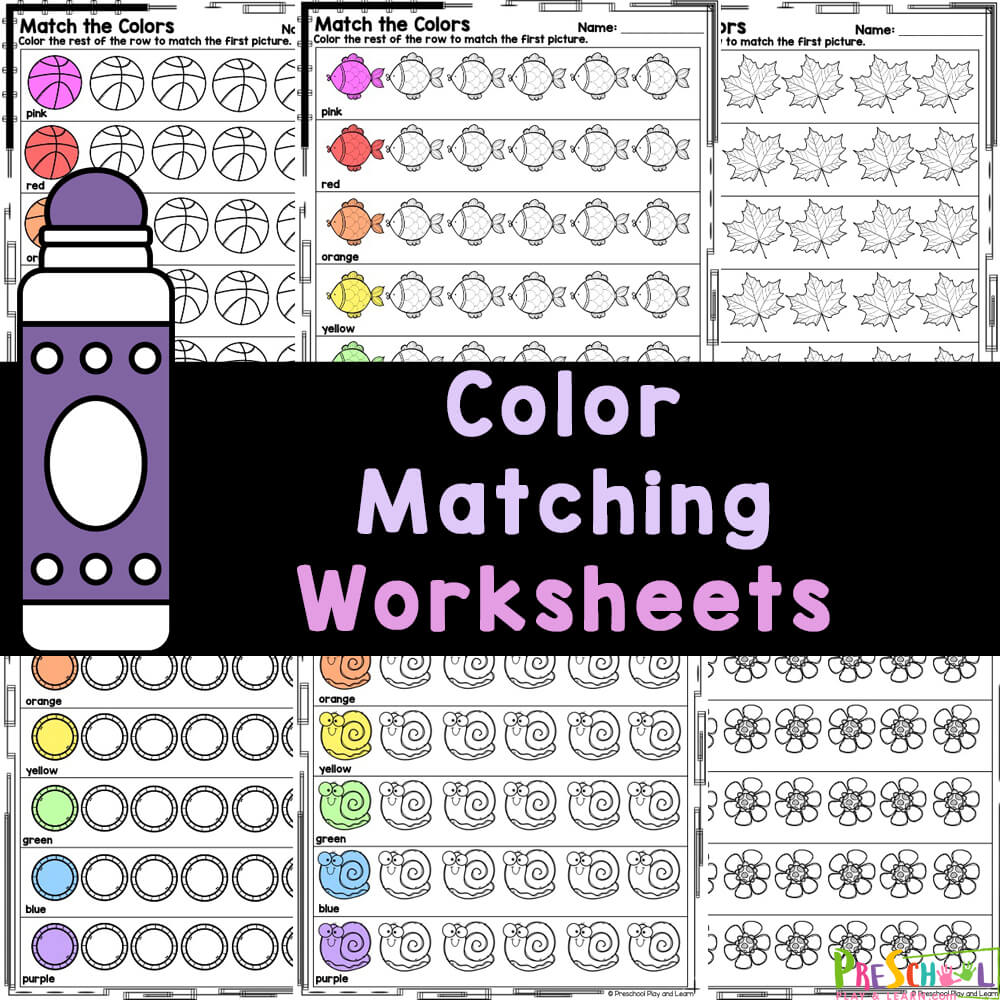 Check out these free printable color matching worksheets, perfect for preschool and kindergarten kids to enhance their colour recognition skills!