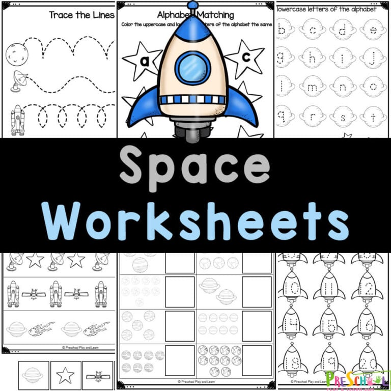 Free Printable Space Worksheets for Preschoolers and Kindergarten